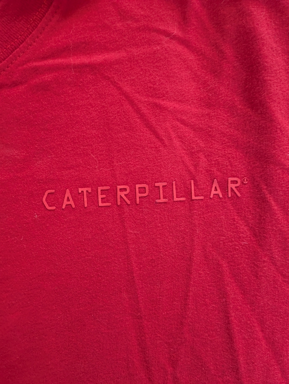 Bright Red Caterpillar Logo Long Sleeve Top